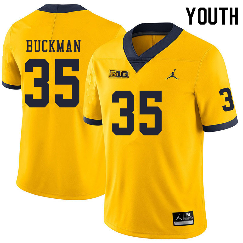 Youth #35 Luke Buckman Michigan Wolverines College Football Jerseys Sale-Yellow